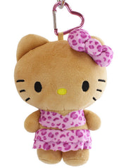 Bring some kawaii charm wherever you go with this Tan Hello Kitty Pink Leopard Zip Pouch Plush Keychain! Featuring a warm caramel-brown color, back zipper pouch perfect for small everyday items like headphones, and a playful pink leopard-print outfit and matching bow. This plush has a unique look that stands out from the usual Hello Kitty designs.