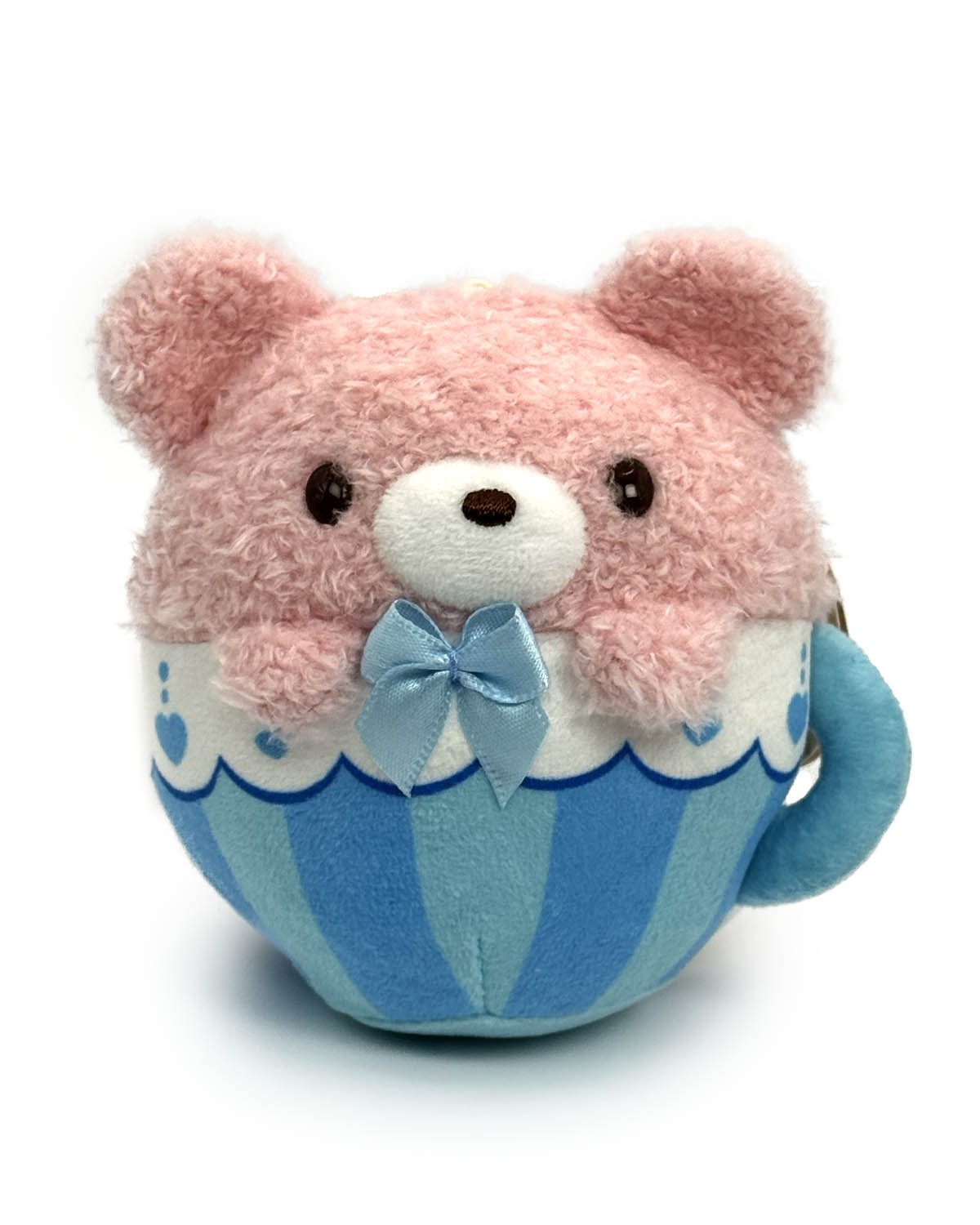 Two of your favorite things join forces to delight both tea and plushie enthusiasts! Invite these enchanting companions to tea time and pour a little joy and a lot of comfort into your life!  Teddies in Teacups Bear Plushies in fancy sweet little bow ties, are cradled in happily designed life-sized plush teacups, complete with a fun scalloped pattern and vibrant colors that mimic the fine art of teaware.