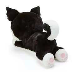 Cuddle up with the irresistibly adorable Tummy Time Kuromi Black Husky Dog Plushie. This plushie is a charming blend of Kuromi's playful mischievousness and the lovable traits of a black husky, making it a must-have companion for fans of cute, quirky characters and soft plush toys.

Featuring Kuromi's signature devilish pink skull bow and mischievous grin, this plushie reimagines her as an endearing black husky with floppy ears and a bushy tail. Designed with a flat, elongated body that makes it cuddly.