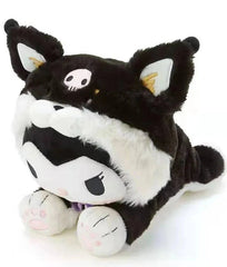 Cuddle up with the irresistibly adorable Tummy Time Kuromi Black Husky Dog Plushie. This plushie is a charming blend of Kuromi's playful mischievousness and the lovable traits of a black husky, making it a must-have companion for fans of cute, quirky characters and soft plush toys.

Featuring Kuromi's signature devilish pink skull bow and mischievous grin, this plushie reimagines her as an endearing black husky with floppy ears and a bushy tail. Designed with a flat, elongated body that makes it cuddly.