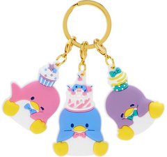 The Tuxedo Sam Sweet Friend Trio Rubber Keychain is the perfect way to show off your love for this beloved Sanrio character! This keychain features three charming Tuxedo Sam figures in delightful pink, blue, and purple hues, all hanging together on one key ring. Each character is detachable, so you can share the cuteness with friends or keep all three for yourself!