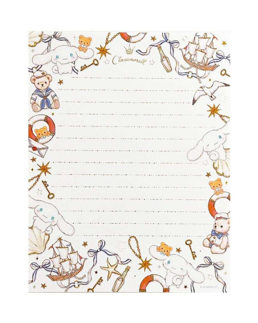 This elegant letter set blends Cinnamoroll’s sweetness with a vintage marine aesthetic. Designed by Takei Miki, it features delicate artwork that adds a timeless, whimsical touch to your correspondence. Perfect for thoughtful notes or collecting, it’s a lovely addition to any stationery collection.