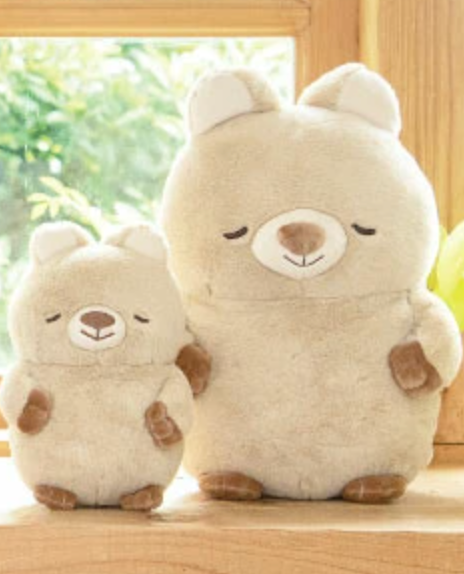 Calming Cuddlers are chubby plush animals with fluffy, round bodies that have gentle faces and peaceful color palettes. From the Korean Poksin series, which means "fluffy" in Korean.  This Wallaby Calming Cuddler Korean Plushie is a fluffy and cute hugging pillow that fits comfortably in both arms.