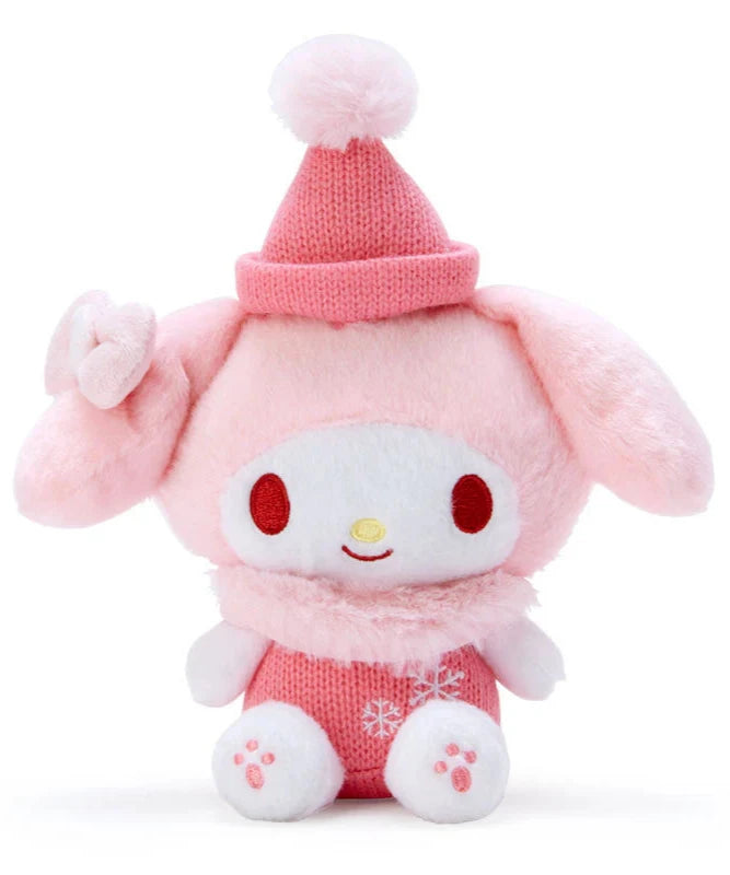 Dressed for the chilly weather, this Winter Knits n Poms My Melody Plushie is ready to bring warmth and joy to your plush collection with its snug winter accessories and irresistibly soft fur.

My Melody's classic charm shines through with a festive winter twist—the adorable snowflake embroidery adds extra warmth to this seasonal look. The pompom atop its beanie is to-die-for and the fur collar is keepin' it classy but cute!