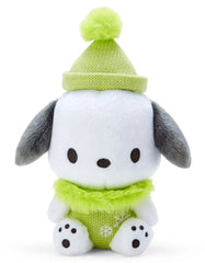 Dressed for the chilly weather, this Winter Knits n Poms Pochacco Plushie is ready to bring warmth and joy to your plush collection with its snug winter accessories and irresistibly soft fur.

Pochacco's classic charm shines through with a festive winter twist—the adorable snowflake embroidery adds extra warmth to this seasonal look. The pompom atop its beanie is to-die-for and the fur collar is keepin' it classy but cute!