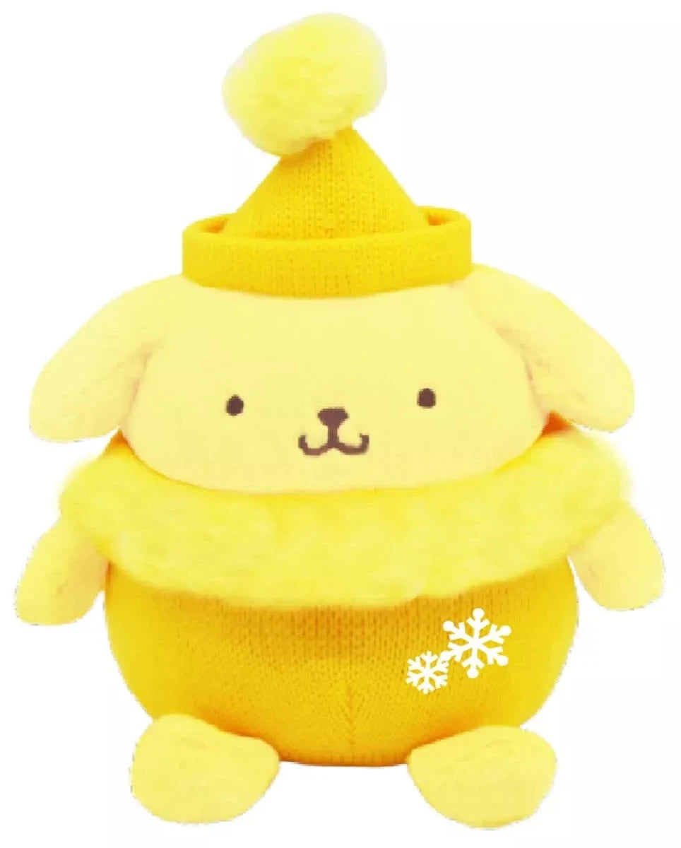 Dressed for the chilly weather, this Winter Knits n Poms Pompompurin Plushie is ready to bring warmth and joy to your plush collection with its snug winter accessories and irresistibly soft fur.

Pompompurin’s classic charm shines through with a festive winter twist—the adorable snowflake embroidery adds extra warmth to this seasonal look. The pompom atop its beanie is to-die-for and the fur collar is keepin' it classy but cute!