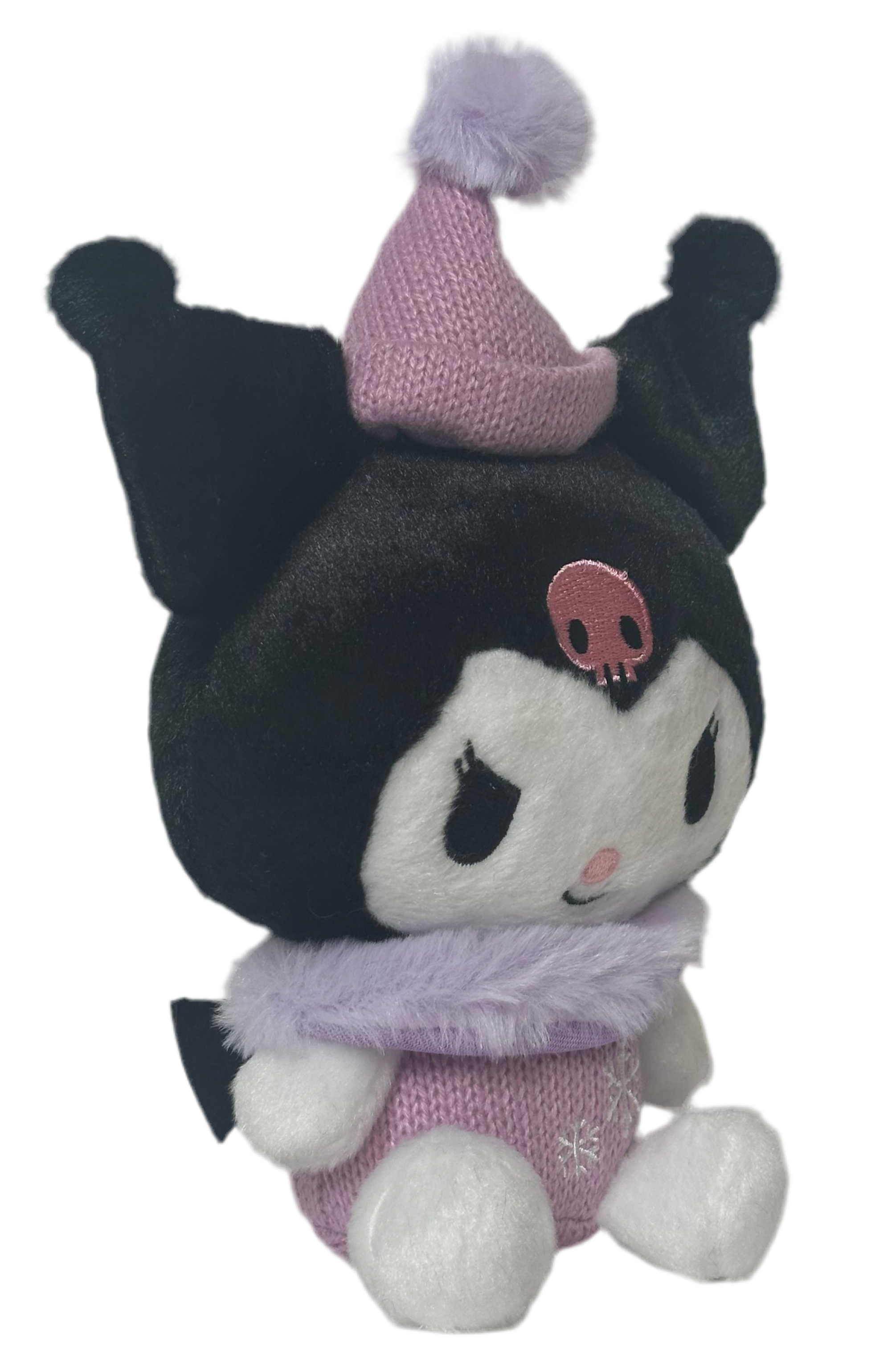 Dressed for the chilly weather, this Winter Pom Poms n Furs Kuromi Plushie is ready to bring warmth and joy to your plush collection with its snug winter accessories and irresistibly soft fur.

Kuromi's sassy charm shines through with a festive winter twist—the adorable snowflake embroidery adds extra warmth to this seasonal look. The pompom atop its beanie is to-die-for and the fur collar is keepin' it classy but cute!