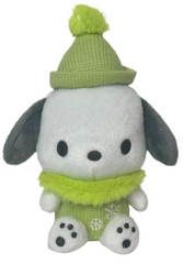 Dressed for the chilly weather, this Winter Pom Poms n Furs Pochacco Plushie is ready to bring warmth and joy to your plush collection with its snug winter accessories and irresistibly soft fur.

Pochacco's classic charm shines through with a festive winter twist—the adorable snowflake embroidery adds extra warmth to this seasonal look. The pompom atop its beanie is to-die-for and the fur collar is keepin' it classy but cute!