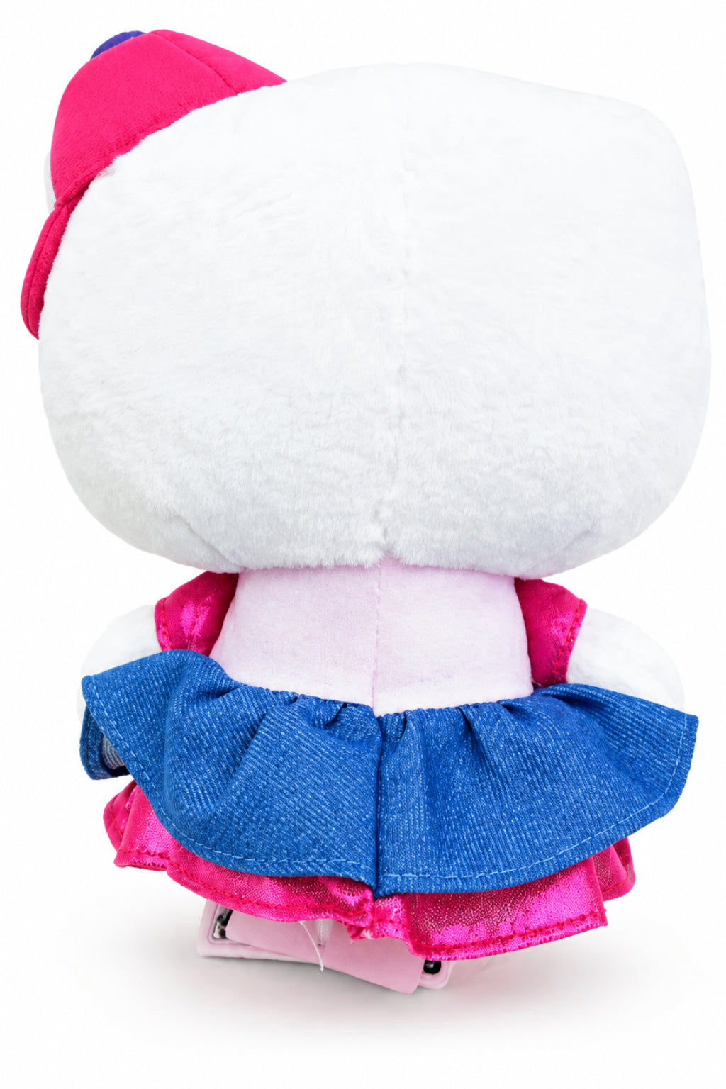This is a must have for all Hello Kitty fans and collectors! This stylish Y2K Heisei Hello Kitty plushie is dressed in a charming pink bow and blue skirt, giving her the perfect girly, lovable, hip, and cute look. Her soft, cuddly design and high quality frabric make her perfect for Hello Kitty lovers, plush collectors, bedroom décor, or anyone who loves a little extra sweetness!
