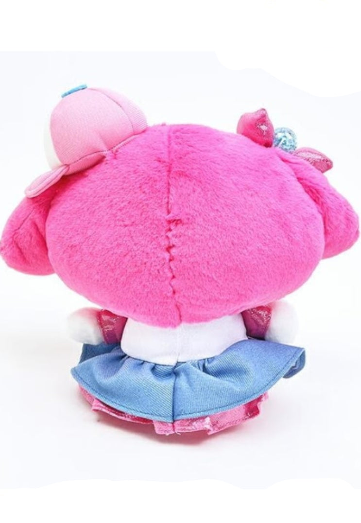 A little bundle of pink, fluffy, cuteness has arrived! This adorable and edgy Y2K Heisei My Melody Plushie is dressed up in the sweetest pastel outfit, with her tiny bow, hipster style hat, and that precious little smile that makes you wanna squeeze her forever. She’s giving sweet, soft, dreamy, and just a touch of edgy coolness. She brings brightness to every room she goes!!
