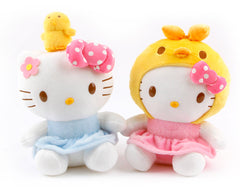 Bring double the cuteness to your collection with the Yellow Birdie Buddy Hello Kitty Plushie! This adorable plush features Hello Kitty in a cheerful blue dress, polka dot pink bow, flower barrette, and made EVEN sweeter with a cheerful yellow bird perched on her head. The bird adds a pop of sunny charm, symbolizing friendship and joy.

Made with soft, huggable fabric with premium stitching, this cuddly companion is perfect for snuggles, playtime, or as a delightful display piece.