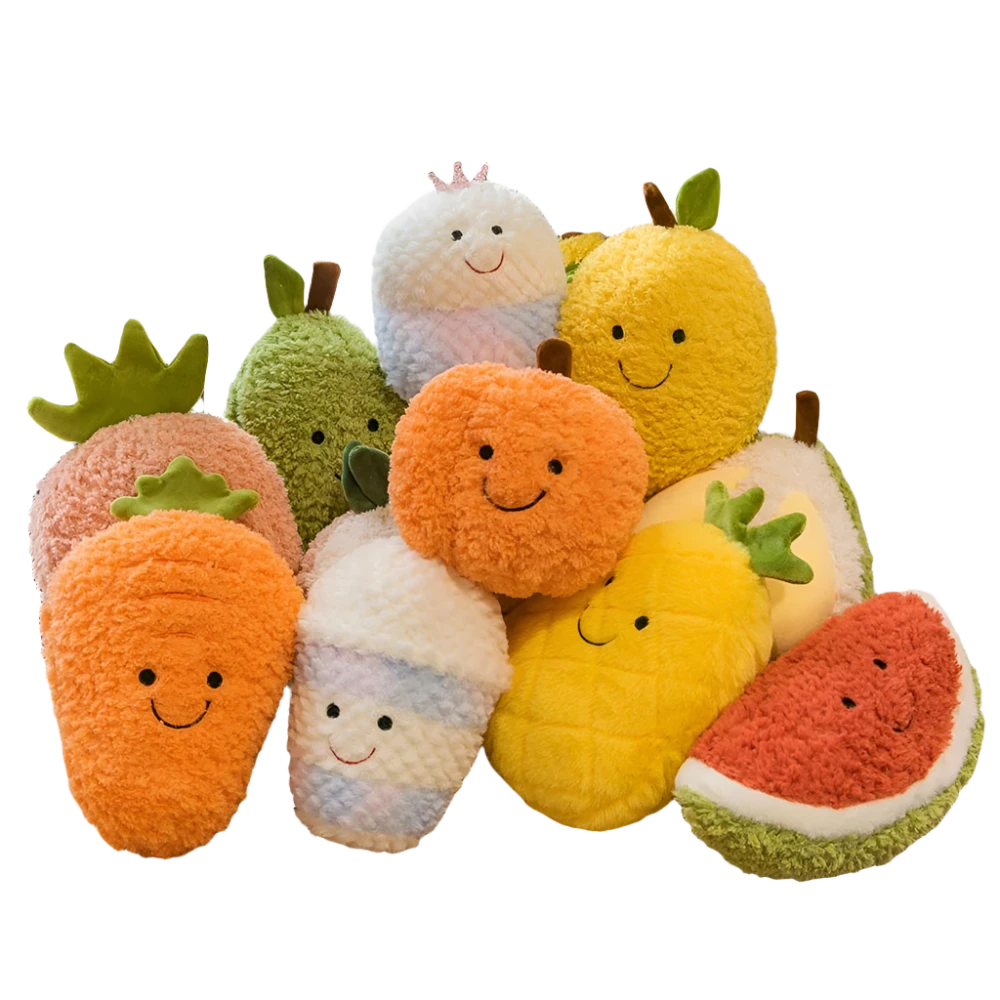 perfect gift for fruit enthusiasts, veggie lovers, or just someone who appreciates adorable plush toys, our Assorted Fruit and Vegetable Produce Plushies are sure to bring a little extra cheer in their life. Banana stuffed animal