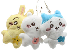 Bring the adorable world of Chiikawa and friends into your daily life with these delightful plush keychains! Inspired by the beloved characters from the Chiikawa manga series, each keychain features a mini, plush version of characters Chiikawa, Hachiware, and Usagi with embroidered details like big manga eyes, blushing cheeks, and coordinating crossbody bags.