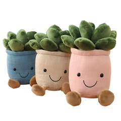 Our Succulent Potted Plant Plushies will delight with their soft, fluffy foliage, their warm, joyful smiles and their fun, floppy legs. We promise these perfectly pleasant plants will melt even the heaviest of hearts !